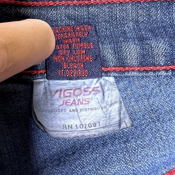 UK Vigoss British Y2K Raw Hem Rare Medium Wash Denim Jeans Women’s 7 / 8 - Picture 12 of 13